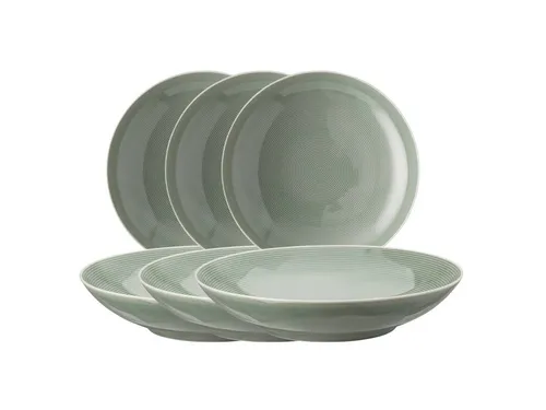 Thomas Porzellan Teller-Set Loft Colour Moss Green Suppenteller 24 cm Set6, Porzellan