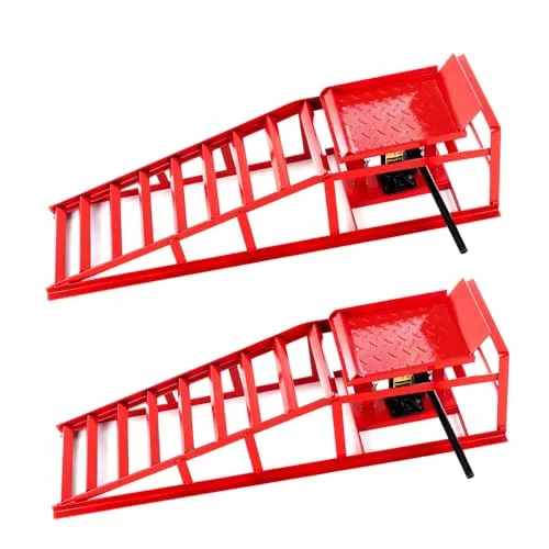 FIREND Auffahrrampe hydraulisch 5000kg - 2er Set - Laderampen für bis zu 5000kg, ideal für sicheres Verladen von Fahrzeugen, robust und langlebig.