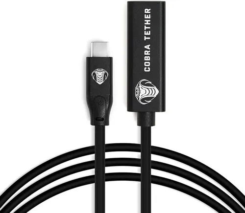 CobraTether USB-C Verlängerungskabel 5m schwarz - Kamerazubehör für Fotografen, bietet eine 5m Reichweite für flexibles Tethering und sorgt für eine stabile Verbindung.