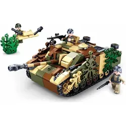 WWII - Deutscher Jagdpanzer Spielset - Bauspielzeugset mit 524 Teilen, inkl. Spielfigur und bebilderter Anleitung, ideal für Kinder ab 4 Jahren und kompatibel mit anderen Bausteinen.
