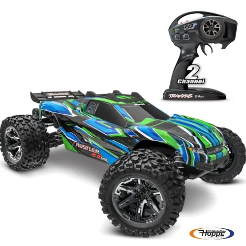 Traxxas Rustler 4x4 VXL HD grün - 1/10 Stadium-Truck RTR - RC-Modelle: Hochleistungs-Stadium-Truck mit bürstenlosem Velineon®-Antriebssystem, erreicht über 65 km/h und bietet herausragende Geschwindigkeit und Haltbarkeit.