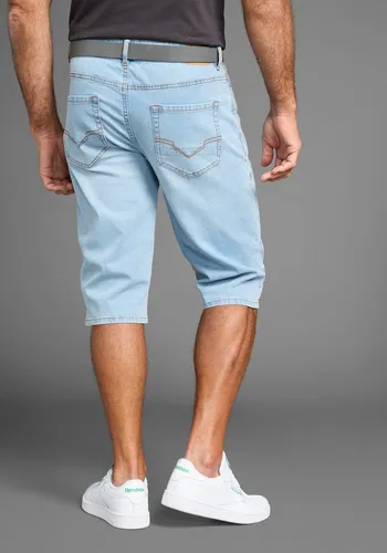 H.I.S Herren Jeansbermudas "HANTZ", Gr. 42, light blue - Modische Herren-Shorts im Used-Look mit Abriebeffekten. Langlebig und elastisch durch hochwertige Denim-Qualität, ideal für Freizeitaktivitäten.
