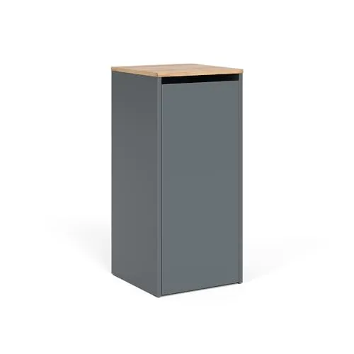 Vicco Wäscheschrank Viktor, Anthrazit/Goldkraft Eiche - Stylischer Mehrzweckschrank mit integriertem Wäschekorb, ideal für ein aufgeräumtes Badezimmer und elegantes Design.