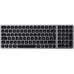 SATECHI Compact Backlit Bluetooth Tastatur in Grau und Silber - Elegante kabellose Tastatur mit Hintergrundbeleuchtung, perfekt für stylisches Arbeiten und ideal für unterwegs.