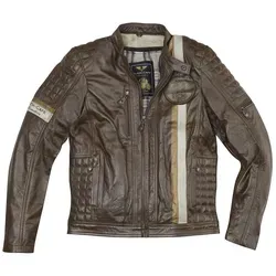 Black-Cafe London Barcelona Motorrad Lederjacke, braun, Größe 52 für Männer - Motorradjacke mit Vintage-Design aus hochwertigem Rindsleder, bietet Stil und Schutz auf jeder Fahrt.