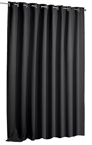 Verdunkelungsvorhang Blackout extra breit 270x245 cm schwarz - Blickdichter Verdunkelungsvorhang in extra breiter Ausführung (270x245 cm) für optimale Abdunkelung. Ideal für ein angenehmes Raumklima und vielseitig einsetzbar. Pflegeleicht und waschbar bei 30°C.