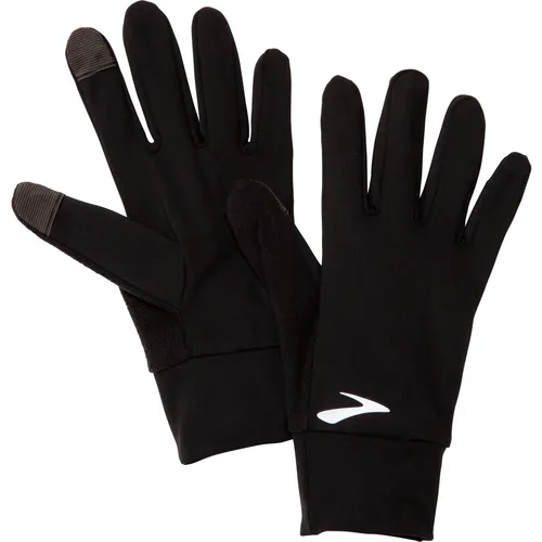Brooks Fusion Midweight Handschuh in Schwarz, Größe XL - Wärmende Laufhandschuhe aus atmungsaktivem Material; touchscreen-kompatible Fingerspitzen; mit praktischem Nasenputztuch; ideal für kühle Läufe.