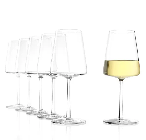 Stölzle Lausitz Weißweinkelche Power 6er-Set - Hochwertige, dünne Kristallgläser für optimale Geschmacksentfaltung, spülmaschinenfest und ideal für besondere Anlässe
