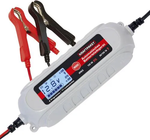 Dino KRAFTPAKET 4A-6V 12V - Intelligentes KFZ-Batterieladegerät mit Batterietester, ideal für Blei-Säure, GEL und AGM-Batterien