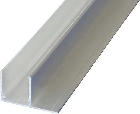 Gutta Alu U-Profil Lasche quer für 16 mm Doppelstegplatten - Terrassenüberdachungen, langlebiges Aluminiumprofil für stabile Befestigung von Doppelstegplatten, Länge 4000 mm.
