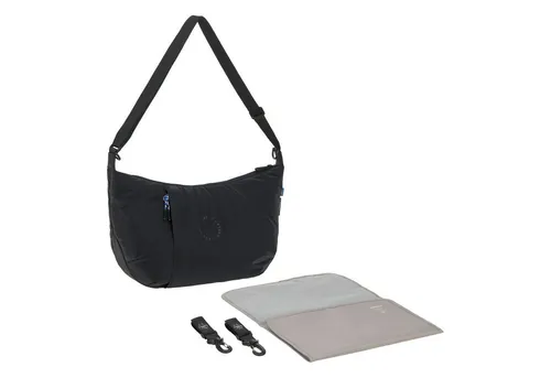 LÄSSIG Lunua Bum Bag black - Baby Wickeltasche mit Wickelunterlage - Wickeltasche in modernem Design, wasserabweisend und mit praktischer Kinderwagenbefestigung, ideal für den Alltag mit Baby.