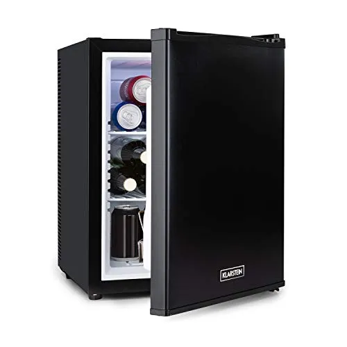 Klarstein Mini Kühlschrank für Zimmer, 40L Mini-Kühlschrank für Getränke & Kosmetik, Kleine Minibar, Kühlschrank Klein & Leise, Verstellbare Ablagen, Kleiner Skincare Kühlschrank 5-15°C