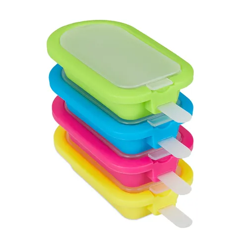 Eisformen Eis am Stiel Silikon Eisförmchen Wassereis Formen 4 Stück BPA-frei