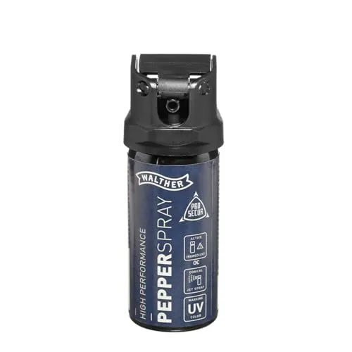 Walther Pfefferspray ProSecur 53 ml - Campingzubehör - Ideal zur Selbstverteidigung mit 4 m Sprühweite und UV-Markierung für eine einfache Identifikation des Angreifers.