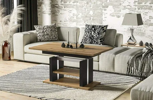 Endo-Möbel Couchtisch Dior 110cm - Erweiterbar & Höhenverstellbar - Moderner Couchtisch Dior, erweiterbar von 110cm auf 170cm und höhenverstellbar. Ideal als Couch- oder Esstisch, mit hoher Stabilität durch Doppellift und stilvollem Design in Wotan Eiche.