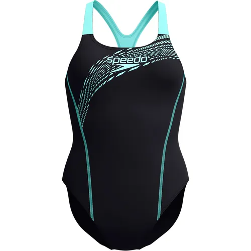 Speedo Women's Medley Logo 1 Piece Badeanzug - Gr 38 Schwarz - Badeanzug für Schwimmtraining, stylisch und bequem, Farbe Schwarz, Größe 38, aus 80% Polyamid und 20% Elasthan für perfekten Stretch. Ideal für Schwimmerinnen!