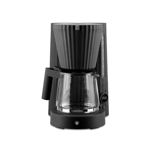 Alessi Plissé MDL14 B - Design Filterkaffeemaschine mit automatischer Startfunktion - Kaffeemaschine aus hochwertigem thermoplastischem Harz, 150 cl Fassungsvermögen und eleganter Plissee-Optik, ideal für stilvolle Küchen.