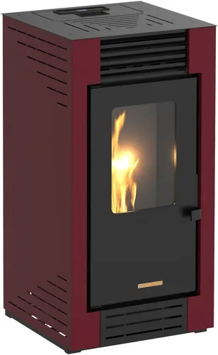 Pelletofen BLAZE "Poly 2025", rot (bordeaux) – Effizienter Kaminofen - Erlebe behagliche Wärme mit dem Pelletofen "Poly 2025" von BLAZE. Mit 8 kW Nennwärmeleistung und einem Wirkungsgrad von 93,8% ist er ideal für große Räume bis 210 m³. Attraktive Metall-Verkleidung und Sichtscheibe für gemütliche Abende.