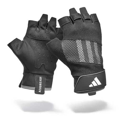 Adidas Performance Trainingshandschuhe Grau L - Hochwertige Gewichtheberhandschuhe aus atmungsaktivem Aeroready-Material. Schützen Ihre Hände und verbessern die Leistung beim Training und Sport. Ergonomisches Design mit Klettverschluss für optimalen Halt.