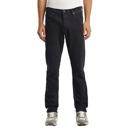 G-STAR Herren 3301 Regular Tapered Jeans, Schwarz (Washed Black 51003-D931-H890) - Stylische Regular Tapered Jeans mit 5 Taschen und Knopfverschluss, ideal für lässige Outfits.