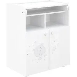 Shefa Kids Wickelkommode 700 Teddy in Weiß - Elegante Wickelkommode mit großzügiger Wickelfläche und cleverem Stauraum. Ideal für moderne Babyzimmer – abnehmbarer Wickelaufsatz für langanhaltende Nutzung.
