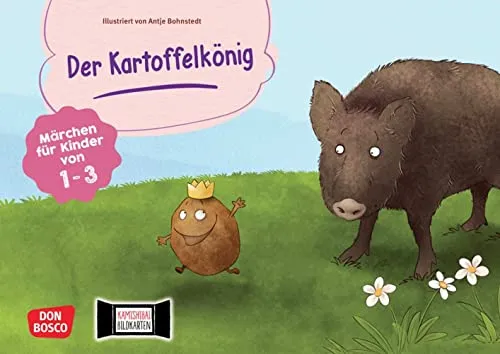 Der Kartoffelkönig - Kamishibai Bildkartenset - Lehrbuch für Kinder von 1-3 Jahren, fördert die Sprachentwicklung mit Mitmach-Ideen und einzigartigen Märchen für das Erzähltheater.