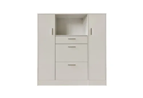 HTI-Line Küchenschrank Kombi L und S Blanca - Buffetschrank mit Regalfächern, ideal für Geschirr und Töpfe, vielseitig einsetzbar als Ablage im Büro oder Wohnbereich.