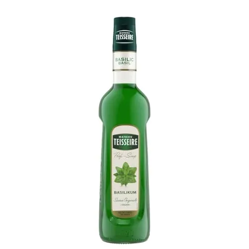 Mathieu Teisseire Basilikum Sirup, für Getränke, Erfrischungsgetränke, Cocktails und Desserts, Flasche 70 cl