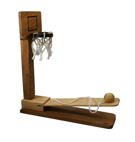 Logoplay Holzspiele Spiel, Basketball aus Holz – das Katapult-Spiel für flinke Finger und treffsichere WürfeHolzspielzeug