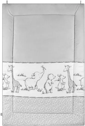 Julius Zöllner Krabbeldecke Safari 95 x 135 cm - Spielbogen mit niedlichem Safari-Motiv, weich gepolstert und ideal für die ersten Krabbelversuche Ihres Babys.