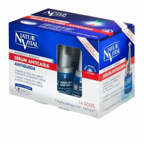 Naturvital Anti-Haarausfall Serum - Intensive Behandlung Ampullen 7x12ml - Sonstige Gesichtspflegeartikel, schützt vor Haarausfall und spendet intensiv Feuchtigkeit für dünner werdendes Haar.