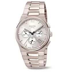 Boccia Herrenarmbanduhr 3741-01 Chronograph Titan - Elegante Herrenuhr aus Reintitan mit kratzfestem Saphirglas, lumineszierenden Indexen und drei Chronoringe. Ideal für jeden Anlass.
