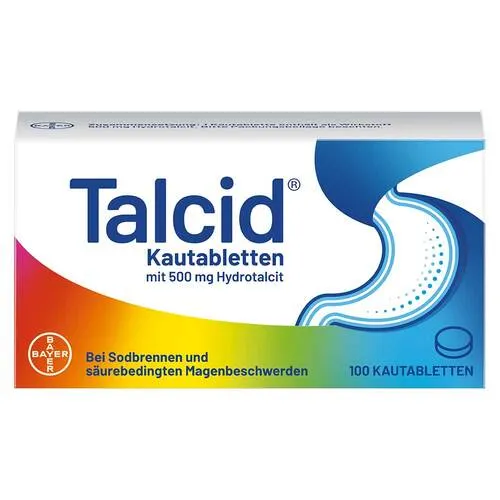 TALCID Kautabletten 100 St - Mittel gegen Sodbrennen, effektive Linderung für sofortige Erleichterung