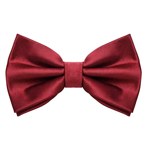 MASADA Herren Fliege Kaminrot Seidenlook, stufenlos verstellbar, handgefertigt, Hakenverschluss - 12 x 6 cm 100% Polyester