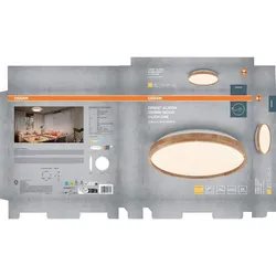 OSRAM ORBIS Alison Wand- und Deckenleuchte mit LED, 16W, 1000lm, 3000K - Deckenleuchte mit warmweißem Licht, ideal für gemütliche Innenräume. Energieeffizient mit einer Lebensdauer von 50.000 Stunden und modernem Holzdekor.