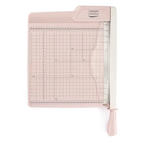 Vaessen Creative Papierschneider 30 cm Rosa - Guillotine Hebel- und Papierschneidemaschine für A4, A5 und A6 - Perfekt für DIY, Scrapbooking, Journaling, Karten Basteln und Handwerk