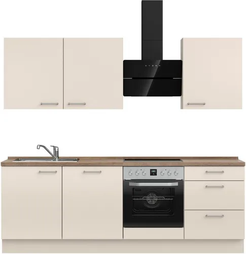 nobilia® Küchenzeile "Laser II", NEU: individuell anpassbar mit gratis Profi-Beratung, vormontiert, 240 cm breit, optional mit verschiedenen E‑Geräte-Sets