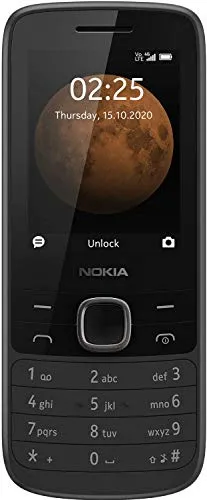 Nokia 225 Dual SIM 4G Telefon, Schwarz - Simlockfreies Handy mit 4G Unterstützung, ideal für schnelles Surfen und Dual SIM für maximale Flexibilität.