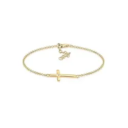 Elli Armband Kreuz Kristalle 925 Sterling Silber, goldfarben - Elegantes Armschmuck aus handgefertigtem 925 Sterling Silber mit glänzenden Glaskristallen, ideal für stilvolle Akzente.