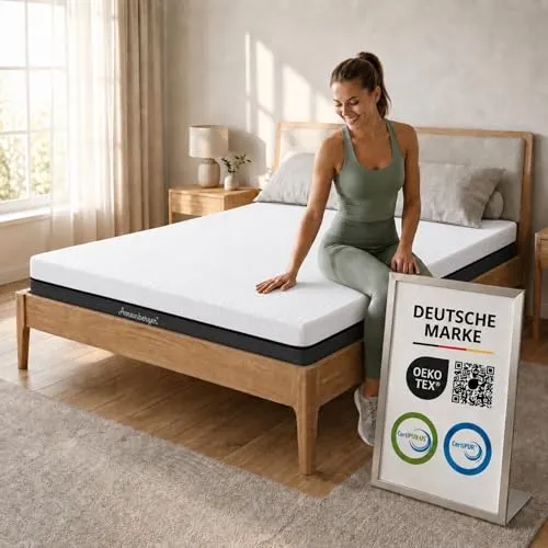 Kaltschaummatratze Gelschaum SARA – Komfortmatratze H3, 90x190 cm - Erleben Sie erholsamen Schlaf mit der 16 cm hohen Gelschaummatratze SARA. Atmungsaktiver, abnehmbarer Bezug für einfache Pflege und optimalen Komfort.