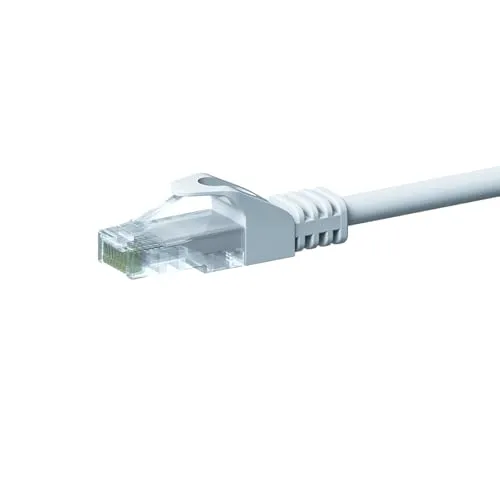 Danicom CAT 5e Netzwerkkabel U/UTP - 10 Meter - Weiß - CCA, POE, Ethernet, LAN, Patchkabel, Datenkabel, RJ45 - für Serverschränke, Switches, Router, Modems!