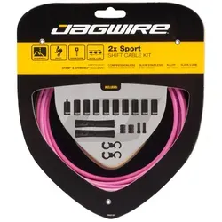 Jagwire Sport Shift Set 2 x mit Schaltschutzhüllen und Schaltzügen, Unisex, Rosa - Vollständiges Set für Erwachsene, kompatibel mit SRAM und Shimano, ideal für eine einfache und zuverlässige Schaltung an Ihrem Fahrrad.