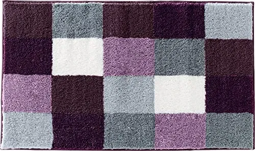 Erwin Müller Badematte Kreta aubergine 70x120 cm - Badvorleger mit kuscheligem Hochflor, rutschhemmend und für Fußbodenheizung geeignet - verwöhnen Sie Ihre Füße mit flauschiger Weichheit.