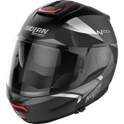 Nolan N100-6 Paloma N-Com Klapphelm, schwarz-grau-silber, Größe 2XS für Männer - Motorradhelm mit ultraweitem Visier und Airbooster-Technologie für optimale Belüftung, ideal für komfortable Fahrten.