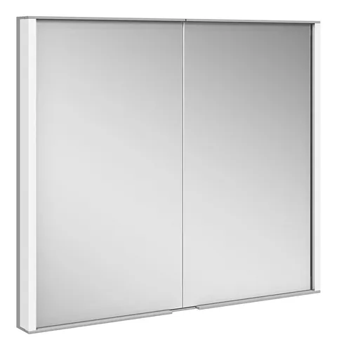 Keuco Royal Match Einbau-Spiegelschrank mit Beleuchtung - Spiegelschrank 2 Türen mit 2x LED-Beleuchtung, elegantes Design in Silber-Gebeizt-Eloxiert, ideal für modernes Badezimmer