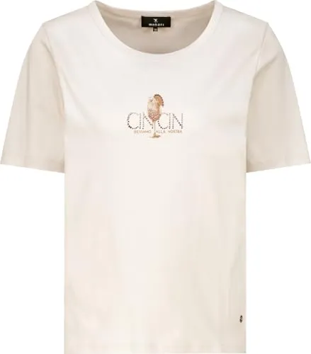 Monari T-Shirt "Cin Cin" mit Strasssteinen - Hochwertiges T-Shirt aus 100% Baumwolle mit weicher Haptik, funkelnden Strasssteinen und modernem Schnitt für einen stilvollen Look. Perfekt für jeden Anlass!