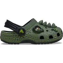 Crocs Kinder Toddler Classic IAM Scary Dino Clogs Schwarz - Entdecke die furchterregenden Dinosaurier-Clogs für kleine Fans! Mit einzigartigen Verzierungen und 360°-Komfort sind die Crocs perfekt für Abenteuer und Spiel.