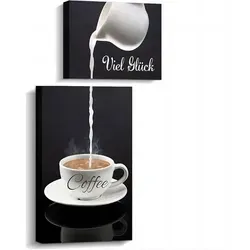 APOXYO 2er Set Poster Küchenbilder Schwarz Weiß mit Rahmen - Hochwertige Wandbilder für stilvolle Küchendeko im Schwarz-Weiß-Design. Ideal für gemütliche Kaffeeecken. Mit langlebigen Rahmen aus Tungholz – perfekt als Geschenk für jeden Anlass.