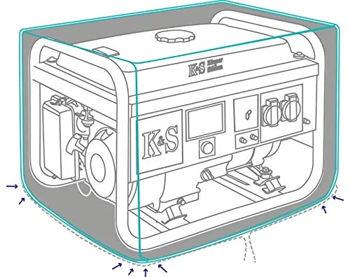Könner & Söhnen KS Cover 10 - Robuste Generatorabdeckung - Stromaggregate - Wasserdicht und UV-beständig, schützt Ihren Generator vor Witterungseinflüssen und Schmutz. Ideal für Generatoren bis 3000 Watt.