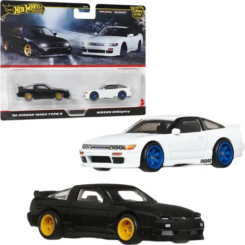 Hot Wheels Premium Car Culture 2er-Pack 1:64 - Fahrzeuge & Rennwagen für Kinder, einzigartige Zusammenstellungen mit Real Riders Reifen und Metall/METALL Karosserie für Sammler und Autofans.